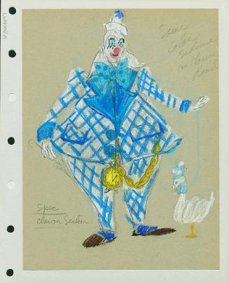 Blue and White Clown with Goose