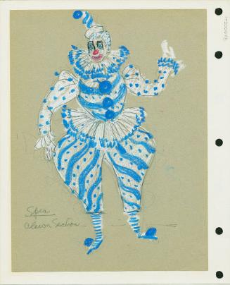 Blue and White Clown