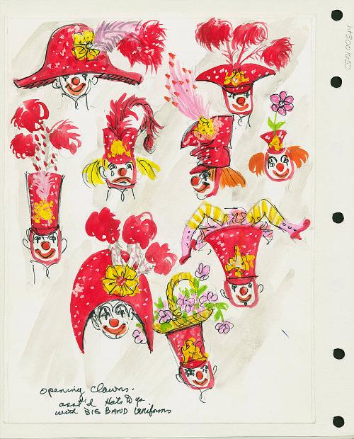 Clown Heads with Red Hats