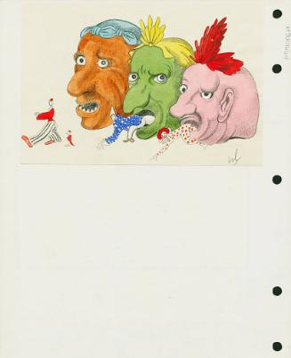 3 Giant Heads with Clowns