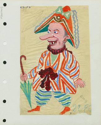 Big Head Clown with Umbrella