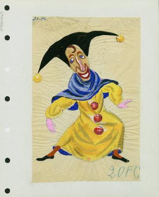 Big Head Clown in Yellow and Black
