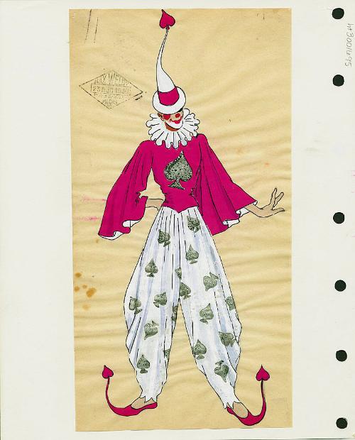 Pink and White Clown of Spades