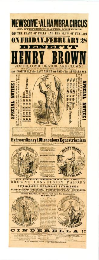Playbill for Newsome's Alhambra Circus, Norwich. February 28, 1862