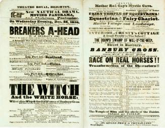 Double page playbill for Theatre Royal, Brighton. December 26, 1838