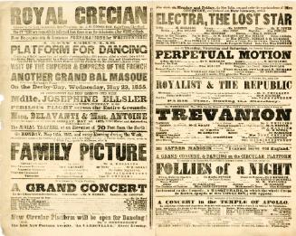 Double page playbill for Royal Grecian, May 23, 1855