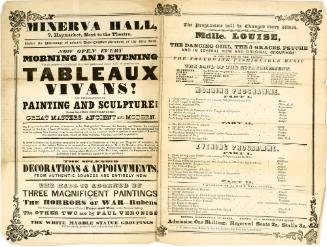 Handbill for Minerva Hall, Haymarket