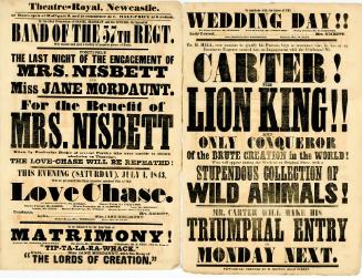 Double page playbill for Theatre-Royal, Newcastle. July 1, 1843