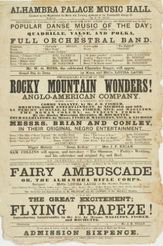 Playbill for Alhambra Palace Music Hall, London