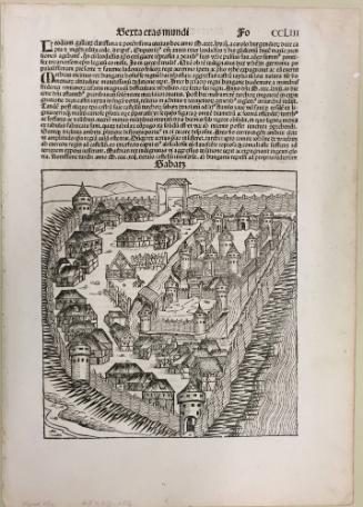 A Walled Town (Babatz?), p.  CCLIII, from Weltchronik (Nürnberg)