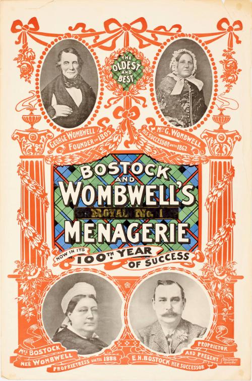 Poster for Bostock and Wombwell's Royal No. 1 Menagerie