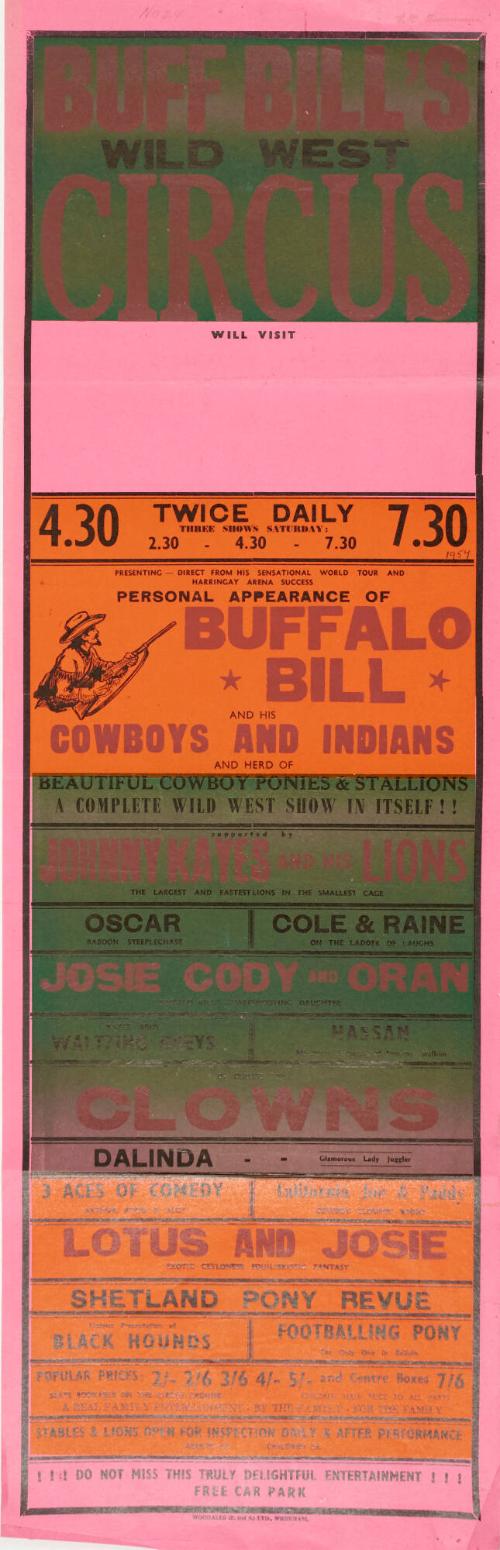 Playbill for Buff Bill's Wild West Circus
