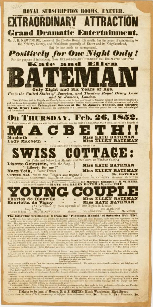 Royal Subscription Rooms, Exeter. February 26, 1852