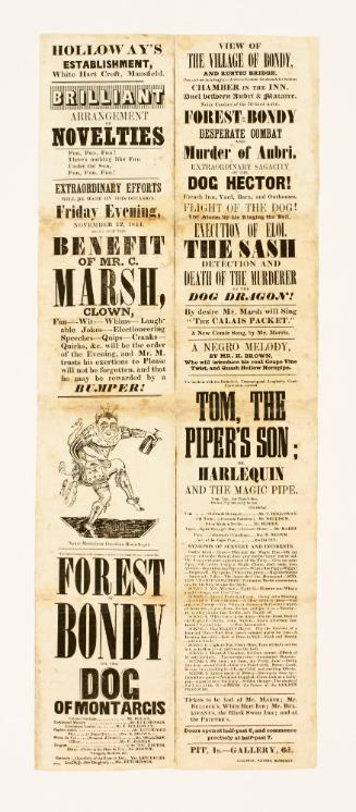 Playbill for Holloway's Establishment, White Hart Croft, Mansfield. November 22, 1844