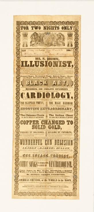 Playbill for Theatre Royal Drury Lane, London. June 1-2, 1845