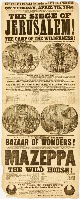 Playbill for Ducrow's Company, in Birmingham. April 7, 1840
