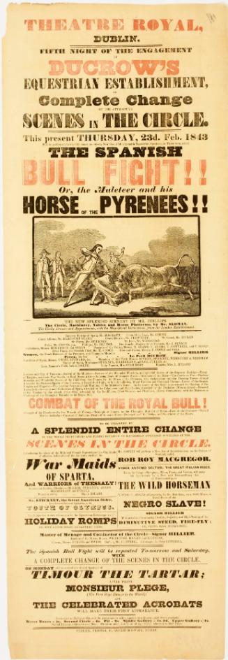 Playbill for Theatre Royal, Dublin. February 23, 1843