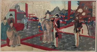 Picture of Minister Ōtori Calling at the Korean Palace