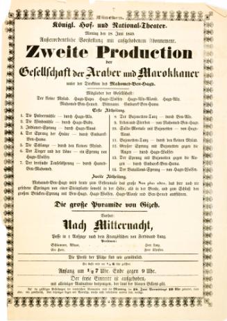 Konigl. Hof und National Theater. June 18, 1849