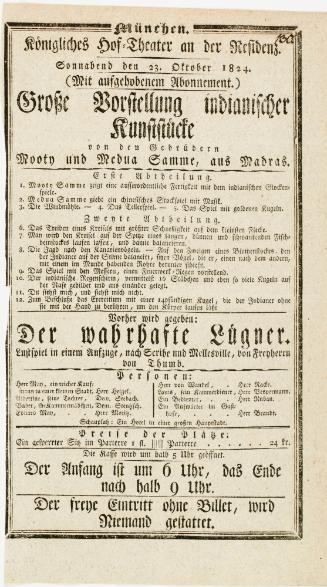 Köningliches Hof-Theatre an der Residenz, Munich. October 23, 1824
