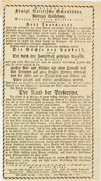 Königliche Bayerisches Schaubühne. October 28, 1816