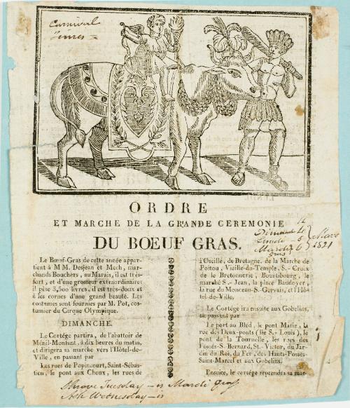 Ordre et Marche de la Grande Ceremonie du Boeuf Gras
