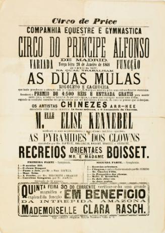 Circo Do Principe Alfonso De Madrid. Portugal. January 28, 1868