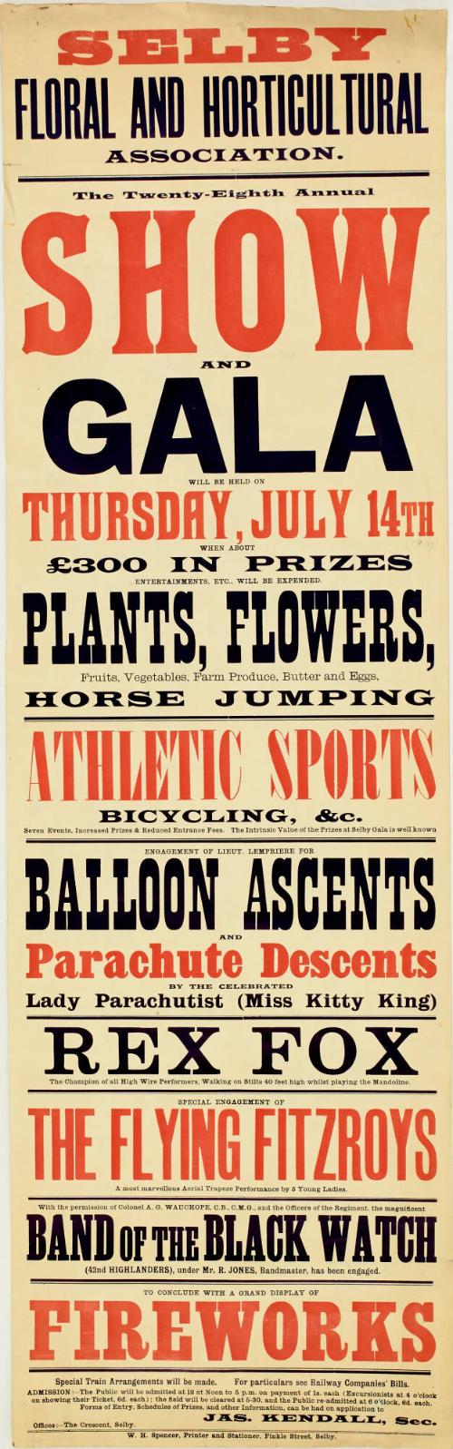 Playbill for Selby Floral and Horticultural Association, 28th Annual Show and Gala; July 14, 1903
