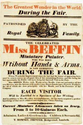 Broadside for an appearance of Miss Beffin at an unnamed fair