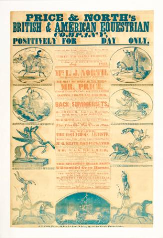 Stock broadside for Price and North's British & American Equestrian Company. 1843