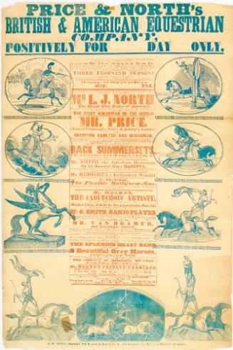 Broadside for Price & North's British & American Equestrian Company, 1843