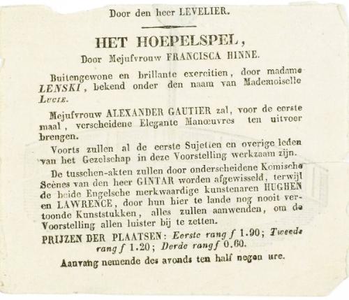 Handbill for Het Hoepelspel / The Hoop Game
