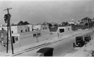 Construction of Burns Court. Date and source of photograph unknown.