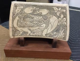 Pillow with Paired Mandarin Ducks on Pearl-stamped Ground