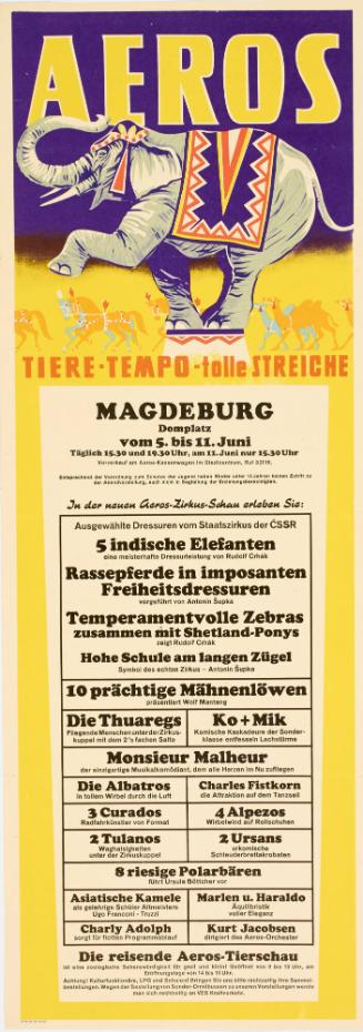 Aeros Circus. Magdeburg, Germany. June 5-11, no year.
