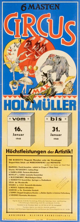 Circus Holzmüller. Augsburg. January 16-31, 1948.
