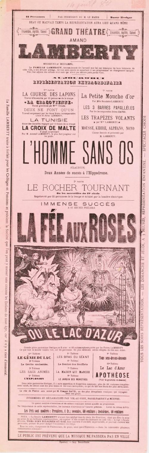 Grand Theatre Amand Lamberty. French. July 14, 1888