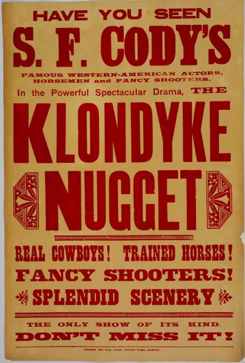Letterpress poster for Klondyke Nugget