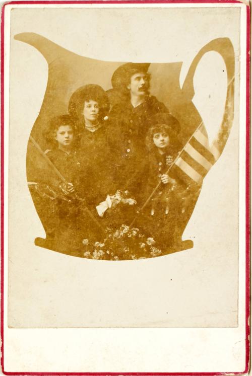 Cut jug with Cody family