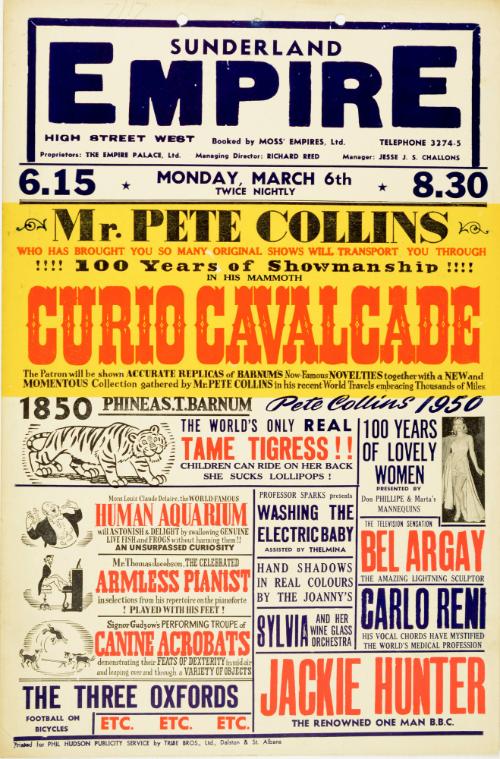 Sunderland Empire, Sunderland England. March 6, 1950