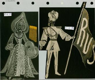 Russian Woman and Flag Bearer