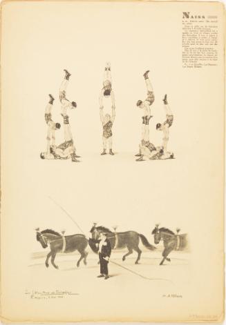 Page from book of illustrated circus acts