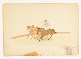 Page from book of illustrated circus acts