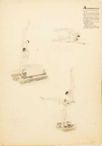 Page from book of illustrated circus acts