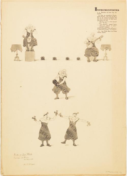 Page from book of illustrated circus acts