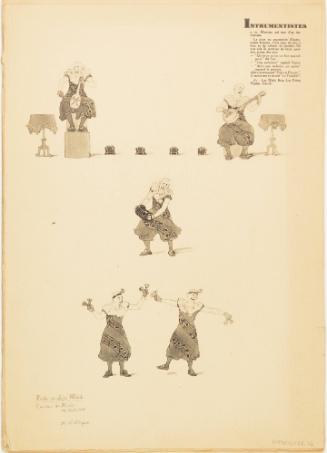 Page from book of illustrated circus acts