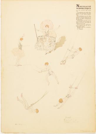 Page from book of illustrated circus acts