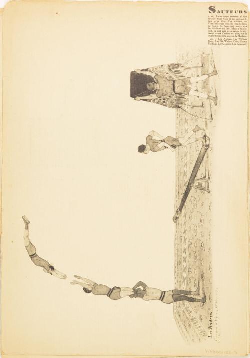 Page from book of illustrated circus acts