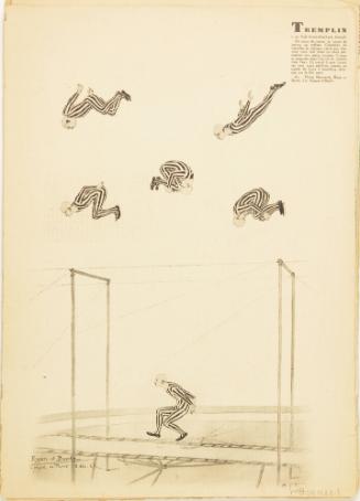 Page from book of illustrated circus acts