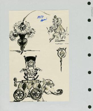 Midget Clown and Wind Up Elephant with Doll